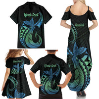 Personalised Hawaii Kure Atoll Family Matching Summer Maxi Dress and Hawaiian Shirt Holaniku Coral Reef with Polynesian Tribal LT9 - Polynesian Pride