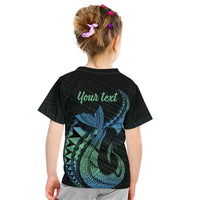 Personalised Hawaii Kure Atoll Kid T Shirt Holaniku Coral Reef with Polynesian Tribal