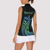 Personalised Hawaii Kure Atoll Women Sleeveless Polo Shirt Holaniku Coral Reef with Polynesian Tribal LT9 - Polynesian Pride