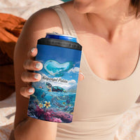 Personalised Palau Kayangel Atoll 4 in 1 Can Cooler Tumbler Turtle With Coral Reef Under Water LT9 - Polynesian Pride