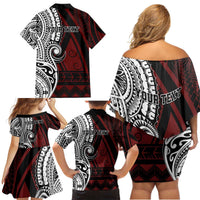 Personalised Tonga Constitution Day 1875 Family Matching Off Shoulder Short Dress and Hawaiian Shirt Polynesian Tribal Tattoo LT9 - Polynesian Pride