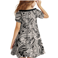 Polynesia Family Matching Mermaid Dress and Hawaiian Shirt Tribal Polynesian Spirit With Beige Pacific Flowers LT9 - Polynesian Pride