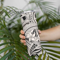 Beige Pacific Flowers Tribal Polynesian Spirit Skinny Tumbler LT9 - Polynesian Pride