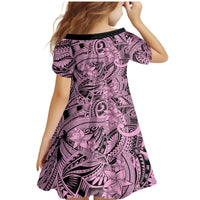 Polynesia Family Matching Mermaid Dress and Hawaiian Shirt Tribal Polynesian Spirit With Pink Pacific Flowers LT9 - Polynesian Pride