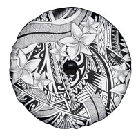 Polynesia Spare Tire Cover Tribal Polynesian Spirit With White Pacific Flowers LT9 - Polynesian Pride