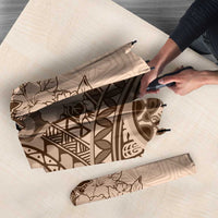 Polynesia Umbrella Hibiscus Hawaiian Tribal Tattoo Retro Pink Pastel - Polynesian Pride