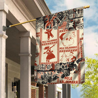 Aloha Hawaii Christmas Garden Flag Mele Kalikimaka Tapa Tribal Retro Style LT9 House Flag Beige - Polynesian Pride