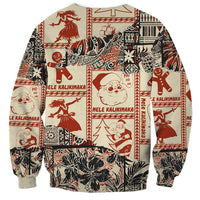 Aloha Hawaii Christmas Sweatshirt Mele Kalikimaka Tapa Tribal Retro Style LT9 - Polynesian Pride