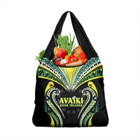 Rugby Cook Islands Avaiki Grocery Bag Black Kuki Airani Tribal Maori Inspired LT9 1-pack One Size Black - Polynesian Pride