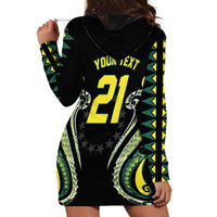 Custom Rugby Cook Islands Avaiki Hoodie Dress Black Kuki Airani Tribal Maori Inspired LT9 - Polynesian Pride