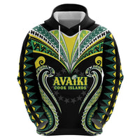 Custom Rugby Cook Islands Avaiki Zip Hoodie Black Kuki Airani Tribal Maori Inspired LT9 - Polynesian Pride