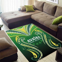 Rugby Cook Islands Avaiki Area Rug Green Kuki Airani Tribal Maori Inspired LT9 - Polynesian Pride