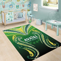 Rugby Cook Islands Avaiki Area Rug Green Kuki Airani Tribal Maori Inspired LT9 - Polynesian Pride