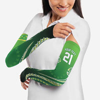 Custom Rugby Cook Islands Avaiki Arm Sleeves Green Kuki Airani Tribal Maori Inspired LT9 - Polynesian Pride
