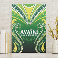 Rugby Cook Islands Avaiki Canvas Wall Art Green Kuki Airani Tribal Maori Inspired LT9 Without Frame Green - Polynesian Pride