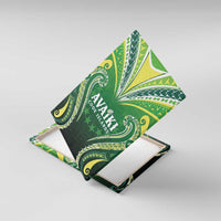 Rugby Cook Islands Avaiki Canvas Wall Art Green Kuki Airani Tribal Maori Inspired LT9 With Frame Green - Polynesian Pride