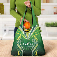 Rugby Cook Islands Avaiki Grocery Bag Green Kuki Airani Tribal Maori Inspired LT9 - Polynesian Pride