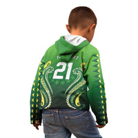 Custom Rugby Cook Islands Avaiki Kid Hoodie Green Kuki Airani Tribal Maori Inspired LT9 - Polynesian Pride