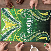 Rugby Cook Islands Avaiki Puzzle Green Kuki Airani Tribal Maori Inspired LT9 - Polynesian Pride