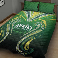 Rugby Cook Islands Avaiki Quilt Bed Set Green Kuki Airani Tribal Maori Inspired LT9 - Polynesian Pride