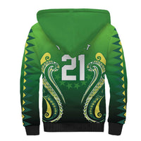 Custom Rugby Cook Islands Avaiki Sherpa Hoodie Green Kuki Airani Tribal Maori Inspired LT9 - Polynesian Pride