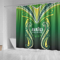 Rugby Cook Islands Avaiki Shower Curtain Green Kuki Airani Tribal Maori Inspired LT9 - Polynesian Pride