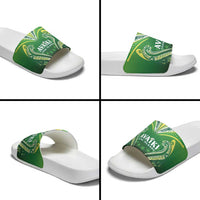 Rugby Cook Islands Avaiki Slide Sandals Green Kuki Airani Tribal Maori Inspired LT9 - Polynesian Pride