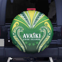Rugby Cook Islands Avaiki Spare Tire Cover Green Kuki Airani Tribal Maori Inspired LT9 No hole Green - Polynesian Pride