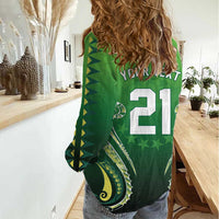 Custom Rugby Cook Islands Avaiki Women Casual Shirt Green Kuki Airani Tribal Maori Inspired LT9 - Polynesian Pride