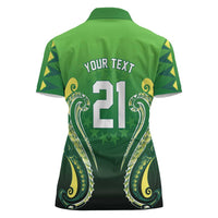 Custom Rugby Cook Islands Avaiki Women Polo Shirt Green Kuki Airani Tribal Maori Inspired LT9 - Polynesian Pride