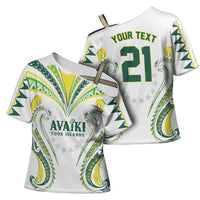 Custom Rugby Cook Islands Avaiki Cross Shoulder Shirt White Kuki Airani Tribal Maori Inspired LT9 - Polynesian Pride