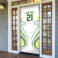 Custom Rugby Cook Islands Avaiki Door Cover White Kuki Airani Tribal Maori Inspired LT9 - Polynesian Pride