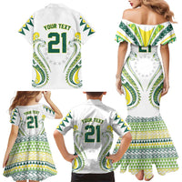 Custom Rugby Cook Islands Avaiki Family Matching Mermaid Dress and Hawaiian Shirt White Kuki Airani Tribal Maori Inspired LT9 - Polynesian Pride