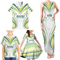 Custom Rugby Cook Islands Avaiki Family Matching Tank Maxi Dress and Hawaiian Shirt White Kuki Airani Tribal Maori Inspired LT9 - Polynesian Pride