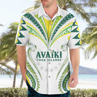 Custom Rugby Cook Islands Avaiki Hawaiian Shirt White Kuki Airani Tribal Maori Inspired LT9 - Polynesian Pride