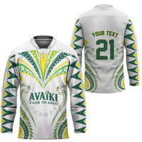 Custom Rugby Cook Islands Avaiki Hockey Jersey White Kuki Airani Tribal Maori Inspired LT9 - Polynesian Pride