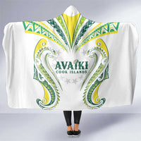 Rugby Cook Islands Avaiki Hooded Blanket White Kuki Airani Tribal Maori Inspired LT9 One Size White - Polynesian Pride