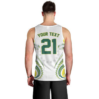 Custom Rugby Cook Islands Avaiki Men Tank Top White Kuki Airani Tribal Maori Inspired - Polynesian Pride