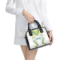Rugby Cook Islands Avaiki Shoulder Handbag White Kuki Airani Tribal Maori Inspired - Polynesian Pride