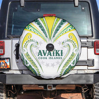 Rugby Cook Islands Avaiki Spare Tire Cover White Kuki Airani Tribal Maori Inspired LT9 White - Polynesian Pride