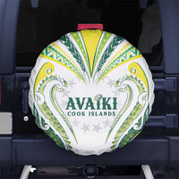Rugby Cook Islands Avaiki Spare Tire Cover White Kuki Airani Tribal Maori Inspired LT9 No hole White - Polynesian Pride