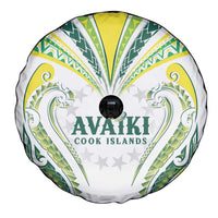 Rugby Cook Islands Avaiki Spare Tire Cover White Kuki Airani Tribal Maori Inspired LT9 - Polynesian Pride