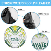 Rugby Cook Islands Avaiki Spare Tire Cover White Kuki Airani Tribal Maori Inspired LT9 - Polynesian Pride