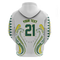 Custom Rugby Cook Islands Avaiki Zip Hoodie White Kuki Airani Tribal Maori Inspired LT9 - Polynesian Pride