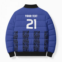 Custom Oceania Football NZ Auckland Bomber Puffer Jacket Maori Tribal Pattern