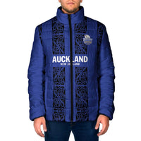 Custom Oceania Football NZ Auckland Padded Jacket Maori Tribal Pattern