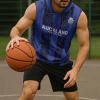 Custom Oceania Football NZ Auckland Sleeveless Hoodie Maori Tribal Pattern