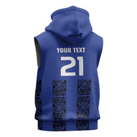 Custom Oceania Football NZ Auckland Sleeveless Zip Hoodie Maori Tribal Pattern