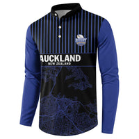 Custom Oceania Football NZ Auckland Button Sweatshirt Minimal City Map Style