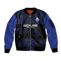 Custom Oceania Football NZ Auckland Sleeve Zip Bomber Jacket Minimal City Map Style